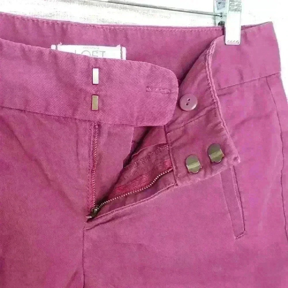Ann Taylor LOFT maroon cotton shorts 6 inch inseam size 2 - Picture 6 of 8